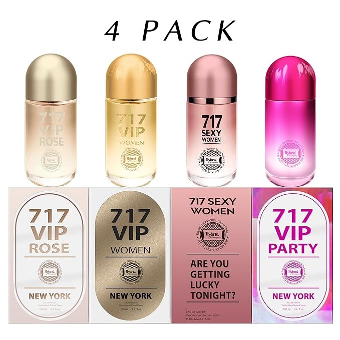 Hybrid & Company Women 4 Pcs Perfume Romantic and Sensual Eau de Parfum Scent Natural Spray