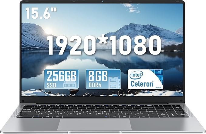 15.6 inch Laptop, Laptop Computer with N4000 Processor with 8GB RAM 256GB SSD, FHD Display 1920*1080P, WIFI5 BT4.2 HDMI Windows 11 Laptop, Thin and Light Laptop, Office Laptop, Study Laptop