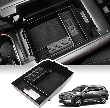 LLKUANG for Mazda CX-8 CX-9 2016-2024 CX8 CX9 Car Central Console Storage Box Organizers Tray Car Central Armrest Box Stowing Tidying Accessories